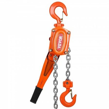 Manual Lever Chain Hoist 1-1/2 Ton 3300 lbs Capacity 10 FT Come Along G80 Galvanized Carbon Steel with Weston Double-Pawl BrakeAuto Chain Leading