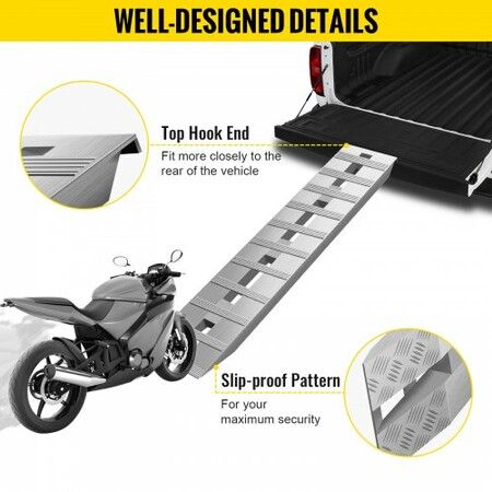 60' X 12' X 2.5'Aluminum Trailer Ramps 6000LBS Total Beavertail Hook End 1 Pair 2 Ramps