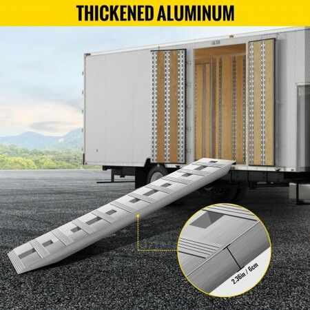 60' X 12' X 2.5'Aluminum Trailer Ramps 6000LBS Total Beavertail Hook End 1 Pair 2 Ramps