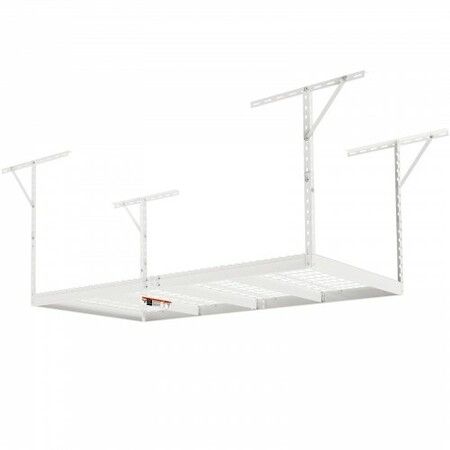 Overhead Adjustable Garage Storage Rack 48x96in Ceiling Rack 600lbs White