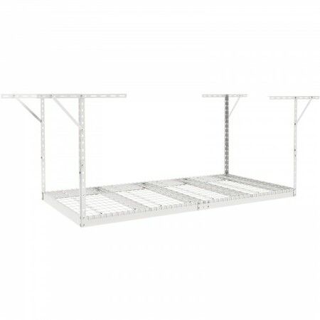 Overhead Adjustable Garage Storage Rack 48x96in Ceiling Rack 600lbs White