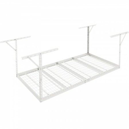 Overhead Adjustable Garage Storage Rack 48x96in Ceiling Rack 600lbs White