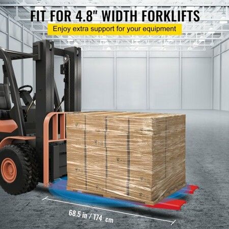 Forklift Pallet Fork Extensions 184cm L x 12.8cm W Forklift Fork Extensions Heavy Duty Steel Pallet Fork Extensions 1 Pair for Forklift Lift Truck