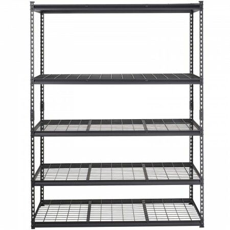 Storage Shelving Unit 5-Tier Adjustable 2000 lbs Capacity Heavy Duty Garage Shelves Metal Organizer Wire Rack Black 152.4 L x 61 W x 198.1 H cm