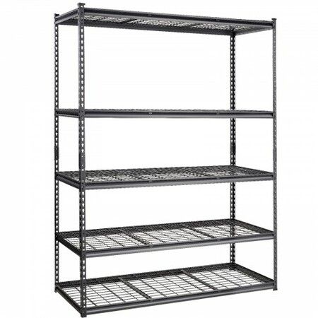 Storage Shelving Unit 5-Tier Adjustable 2000 lbs Capacity Heavy Duty Garage Shelves Metal Organizer Wire Rack Black 152.4 L x 61 W x 198.1 H cm