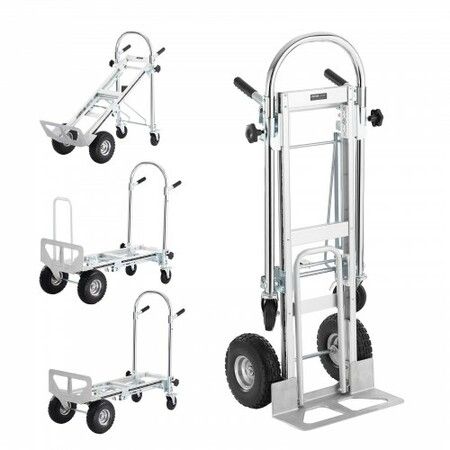 Aluminum Hand Truck 4 in 1 454 kg Max Load Capacity Heavy Duty Industrial Convertible Folding Hand Truck and Dolly Utility Cart Converts from Hand Truck