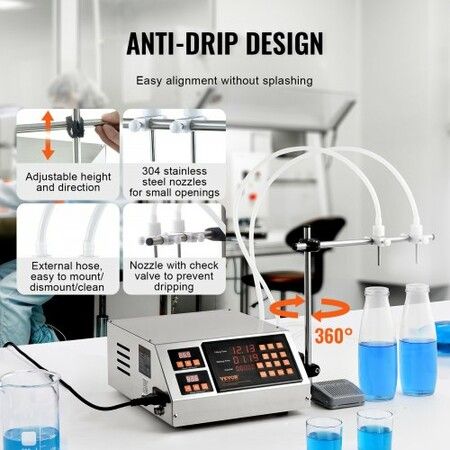 Liquid Filling Machine 5-650ml Filling Capacity Automatic Bottle Filler Machine Bottling Machine Peristaltic Pump Digital Control for Milk Water Wine