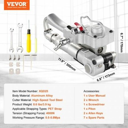 Pneumatic Strapping Tool Hand Held Strapping Machine for 19-25 mm PET Band