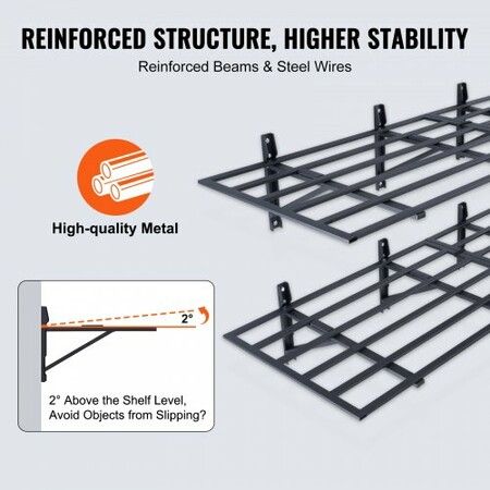 2PCS 72x24in Garage Storage Shelving Wall Mounted Heavy Duty Shelves Rack