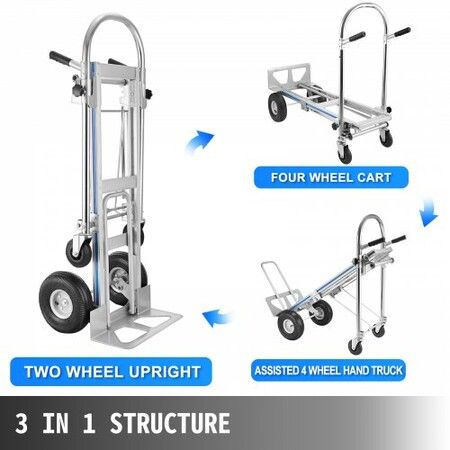 Aluminum Hand Truck 3 in 1 Folding Hand Truck Convertible Hand Truck and Dolly