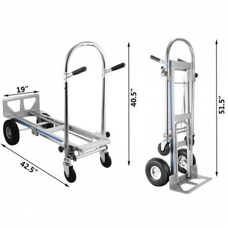 Aluminum Hand Truck 3 in 1 Folding Hand Truck Convertible Hand Truck and Dolly