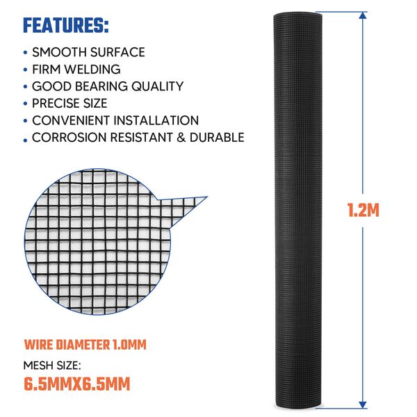 Hardware Cloth Wire Mesh Galvanised Welded Fence Chicken Coop Netting Rabbit Cage Guard Barrier Enclosure Snake Vermin Rat Proof Fencing 30mx1.2m