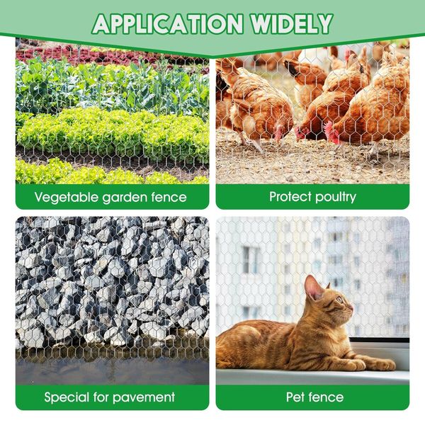 Hardware Cloth Wire Mesh Fence Hot Dip Galvanised Welded Chicken Coop Rabbit Cage Guard Barrier Enclosure Tree Protection Fencing Netting 50mx1.2m