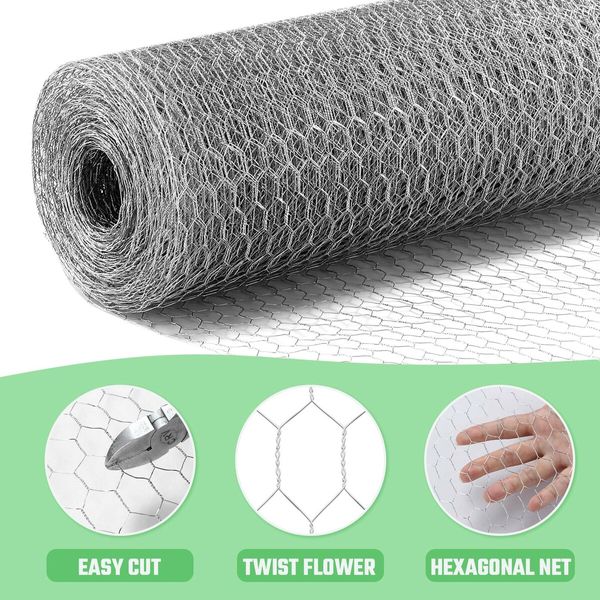 Hardware Cloth Wire Mesh Fence Hot Dip Galvanised Welded Chicken Coop Rabbit Cage Guard Barrier Enclosure Tree Protection Fencing Netting 50mx1.2m