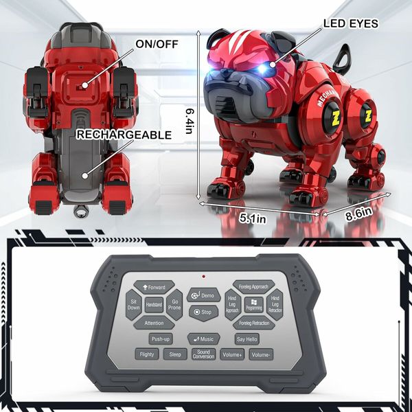 Robot Dog for Kids, Remote Control Robot Rechargeable Programing Stunt Robo Dog with Sing, Dance for Boys Ages 5 6 7 8 9 10+ Birthday Gifts