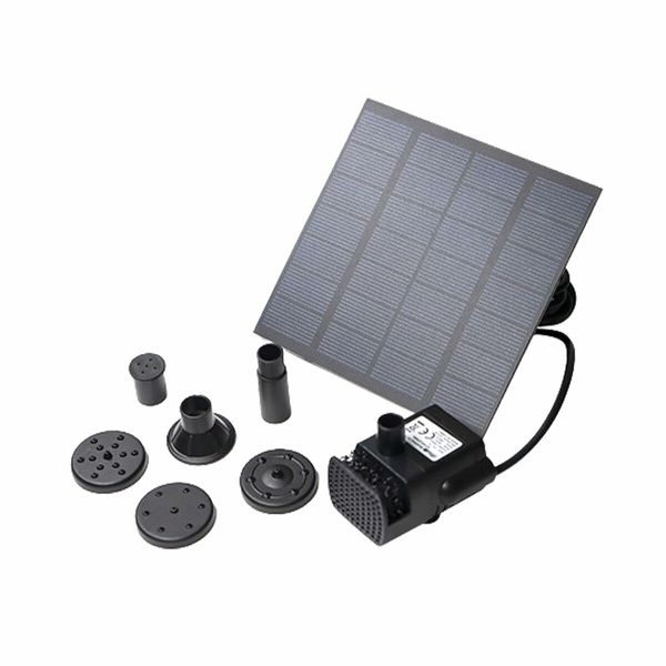 Water Pump Solar Powered Water Fountain Pump Bird Bath Fountain Kit  Fish Tank Pond 6 Nozzles