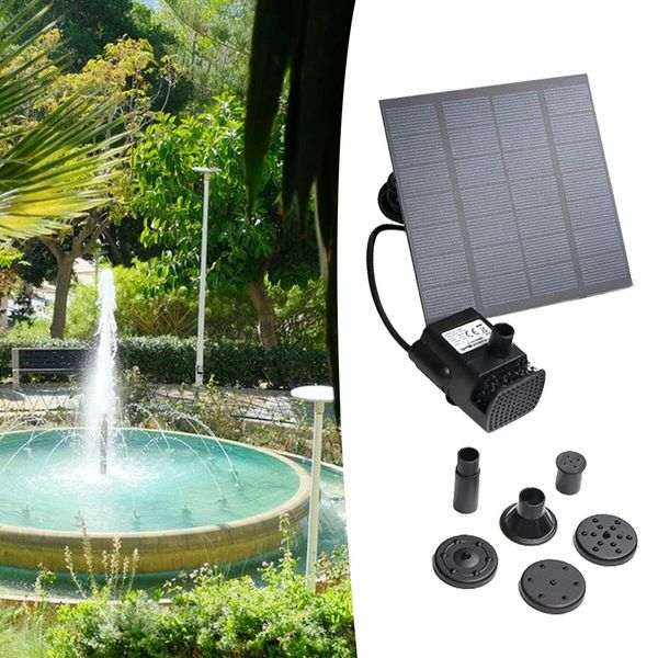 Water Pump Solar Powered Water Fountain Pump Bird Bath Fountain Kit  Fish Tank Pond 6 Nozzles