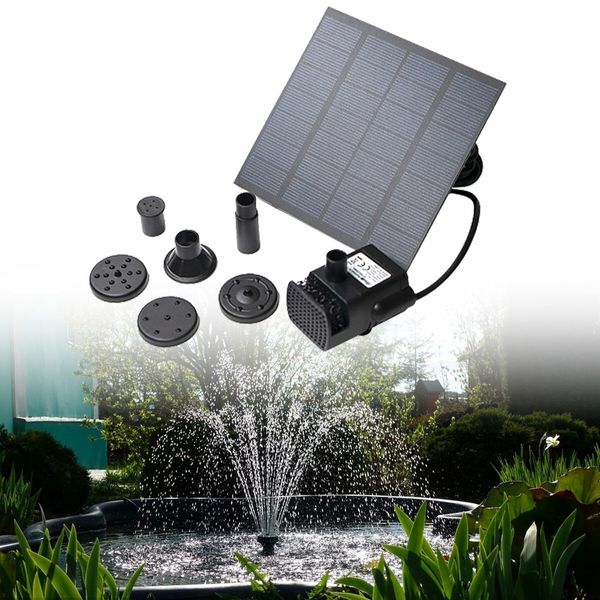 Water Pump Solar Powered Water Fountain Pump Bird Bath Fountain Kit  Fish Tank Pond 6 Nozzles