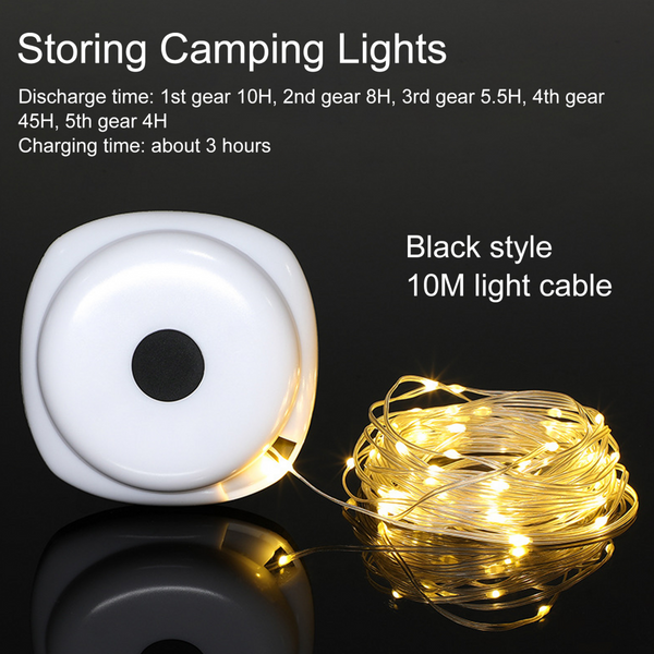 Camping String Light Flexible Multiple Lighting Modes Rechargeable Tent String Light Outdoor Decor Warm Light