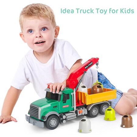 Garbage Sorting Truck Construction Toys Car Race Vehicle Toy Set for Kids, STEM Alloy Metal Car Toys Birthday Gifts for Toddler Age 4+