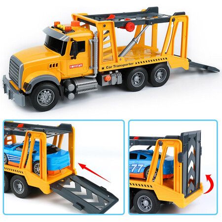 Toy Truck Transport Cars Carrier with Racing Car for Kids, Birthday Gifts for Boys Girls 4+ Years Old