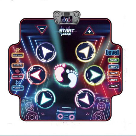 Electronic Dance Mat with Glowing Light up 6 Button Interactive Music Dance Mixer Rhythm Step Play Mat with 8 Game Modes for Boy and Girl