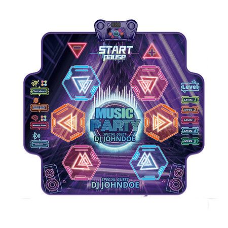 Electronic Dance Mat with Glowing Light up 6 Button Interactive Music Dance Mixer Rhythm Step Play Mat with 7 Game Modes for Boy and Girl