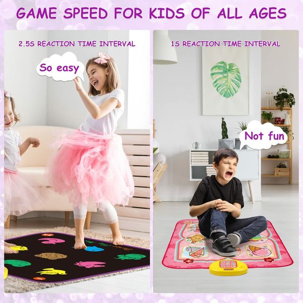 Dance Mat for Kids 8-Button Light Up Dance Floor Mat 5 Game Modes Musical Mat with Adjustable Volume,Birthday Present Toys for 3+ Year Old