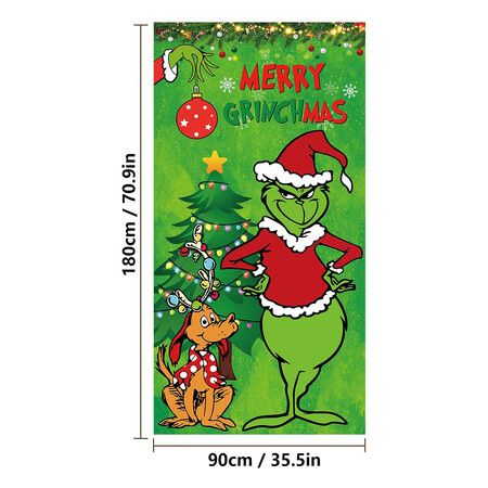 Christmas Decorations Christmas Decor Door Cover Xmas Porch Door Sign Welcome Banner for Indoor Outdoor Wall Home, 90 x 200 cm