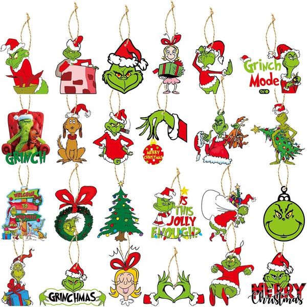 24 Pcs Christmas Ornaments for Christmas Tree,Double-Side Christmas Decorations for Christmas Tree Indoors Home Decor