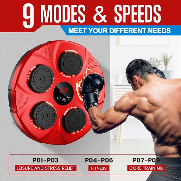 Music Boxing Machine,Smart Bluetooth Boxing Machine Wall Mounted,Boxing Music Workout Machine with Boxing Gloves