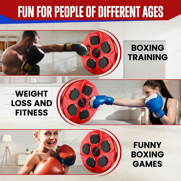 Music Boxing Machine,Smart Bluetooth Boxing Machine Wall Mounted,Boxing Music Workout Machine with Boxing Gloves