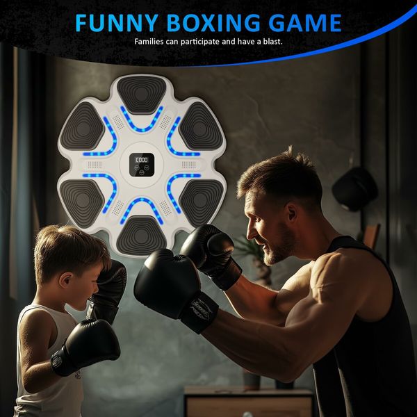 Music Boxing Machine with Bluetooth Pairing Includes Gloves Perfect for Home Fitness Stress Relief and Interactive Workouts