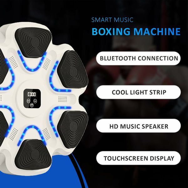 Music Boxing Machine with Bluetooth Pairing Includes Gloves Perfect for Home Fitness Stress Relief and Interactive Workouts