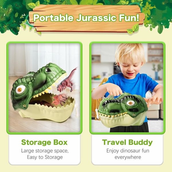 Dinosaur Toys for Kids Age 3 to 5, 45PCS Realistic Jurassic Dinosaurs Figures with Trees and Fence Playset to Create a Dino World