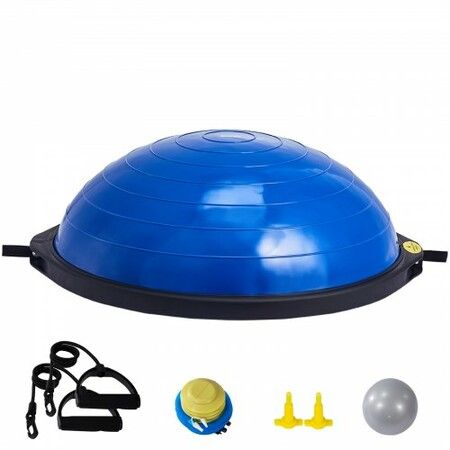 Half Exercise Ball Trainer 26 inch Balance Ball Trainer 1500lbs Capacity Stability Ball Yoga Ball with Resistance Bands & Foot Pump Strength Fitness Ball