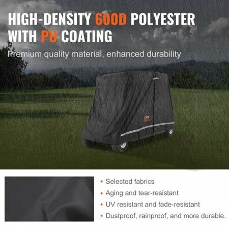 4 Passenger Golf Cart Cover 600D Polyester Waterproof Cover Universal Fits