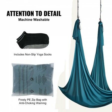 Aerial Silk & Yoga Swing 10 m Length Aerial Yoga Hammock Kit with 100gsm Nylon Fabric Full Rigging Hardware & Easy Set-up Guide Antigravity Flying