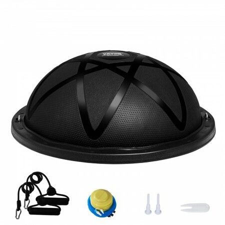 Half Exercise Ball Trainer 23 inch Balance Ball Trainer 660 lbs Capacity Stability Ball Yoga Ball with Resistance Bands and Pump Strength Fitness Ball