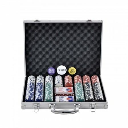 Poker Chip Set 500-Piece Poker Set Complete Poker Playing Game Set with Aluminum Carrying  Case 11.5 Gram Casino Chips Cards Buttons and Dices