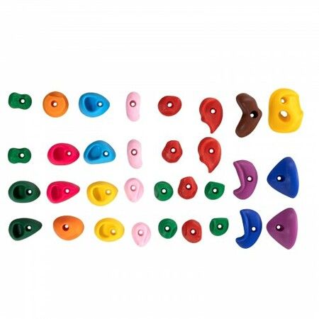 32 Rock Climbing Holds Climbing Rocks with Colored Climbing Rope Hardware