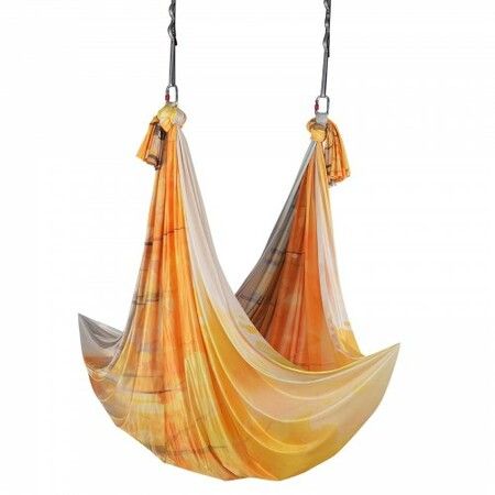 Aerial Yoga Hammock & Swing 5 m Length Aerial Yoga Starter Kit with 100gsm Nylon Fabric Full Rigging Hardware & Easy Set-up Guide Antigravity Flying