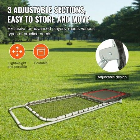 Folding Lacrosse Rebounder for Backyard 3x8 Ft Volleyball Bounce Back Net Pitchback Throwback Baseball Softball Return Training Screen Adjustable Angle