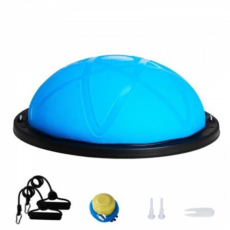 Half Exercise Ball Trainer 23 inch Balance Ball Trainer 660 lbs Capacity Stability Ball Yoga Ball with Resistance Bands and Pump Strength Fitness Ball