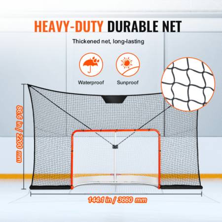 Hockey Goal Backstop Net Street Hockey Sport Target Netting Outdoor 12x7FT