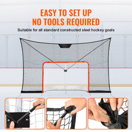 Hockey Goal Backstop Net Street Hockey Sport Target Netting Outdoor 12x7FT