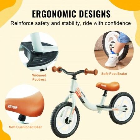 Toddler Balance Bike Lightweight Aluminum Alloy Balance Bicycle for Kids with Adjustable Seat & Handlebar 12" EVA Foam Tires No Pedal Kids Bicycle Gift