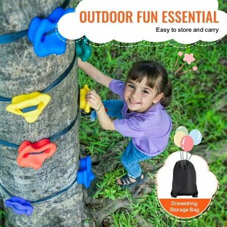 Ninja Tree Climbing Kit 12 Climbing Holds 6 Ratchet Straps Climbing Ladder