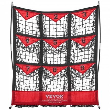 9 Hole Baseball Softball Pitching Net 9 Pocket Hitting Practice 36"x30"