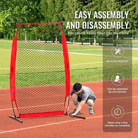 I Screen Baseball for Batting Cage 7x4 ft Baseball & Softball Safety Screen Body Protector Portable Batting Screen with Carry Bag & Ground Stakes Baseball